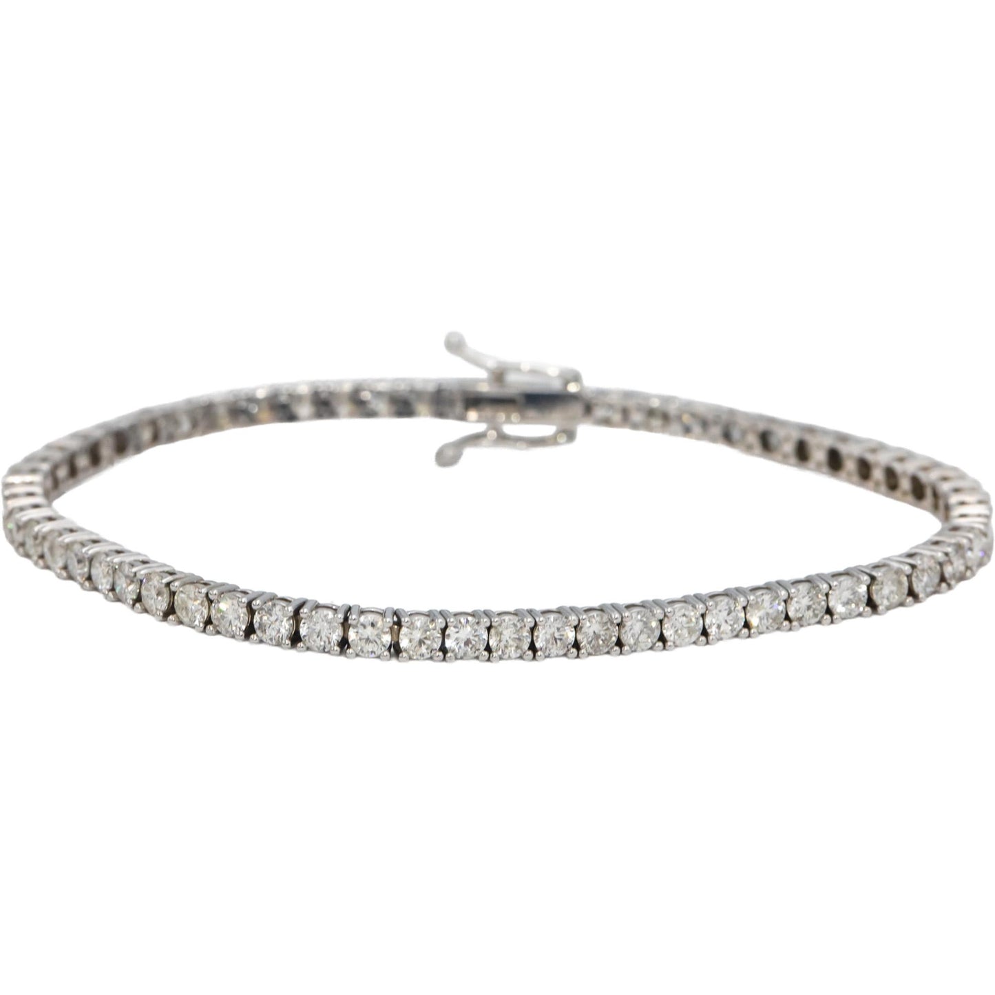 14k White Gold Round Diamond Tennis Bracelet 4.88CT