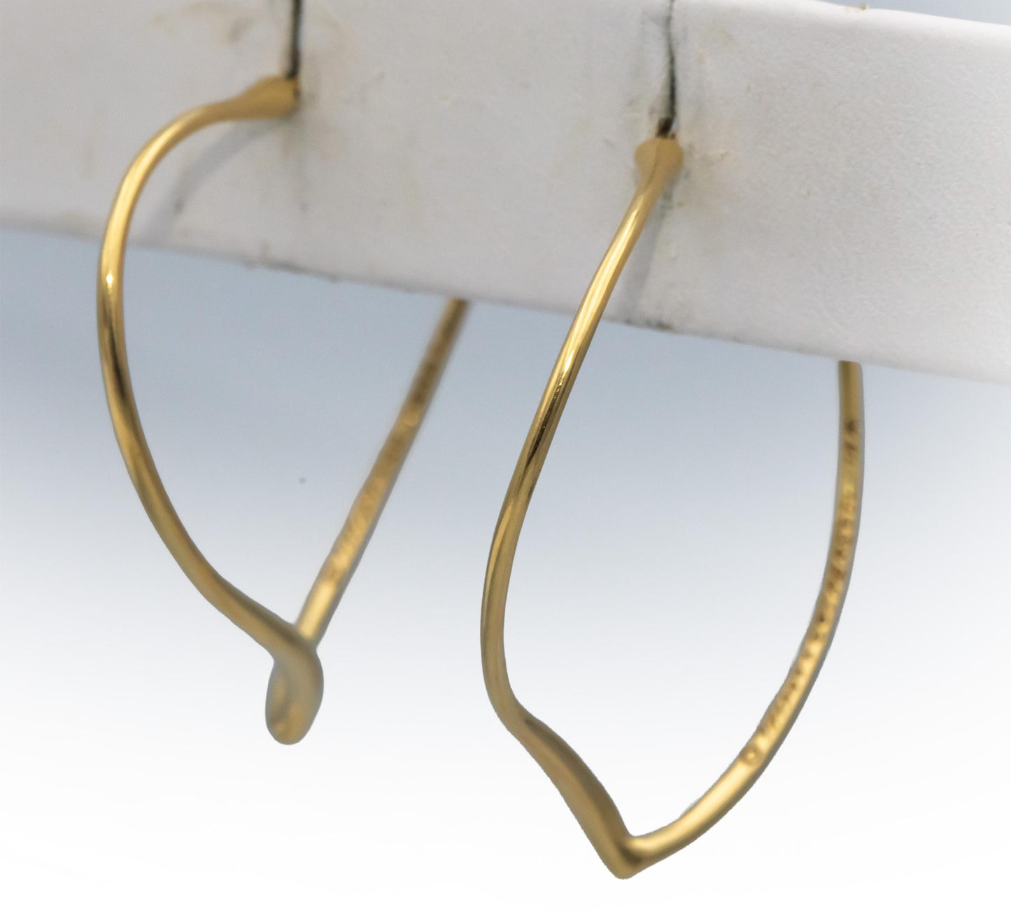TIFFANY & CO. 18k Gold Elsa Peretti Open Heart Hoop Earrings $6500 Retail