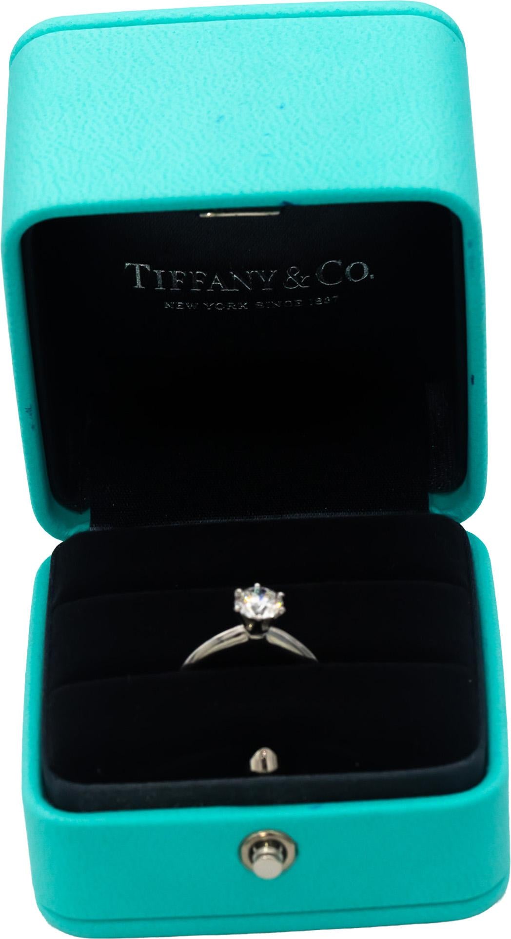 TIFFANY & CO. GIA Certified Platinum VS1/I Diamond Engagement Ring .76CT Sz 5