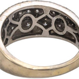 10k White Gold Round Diamond Wide Band Ring 1.0CT Size 8.5