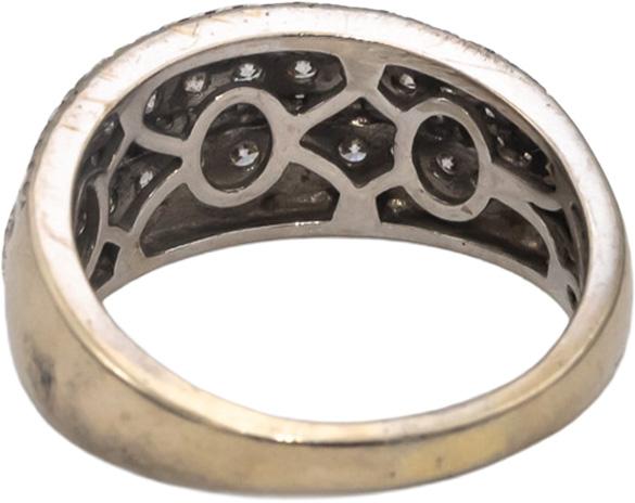 10k White Gold Round Diamond Wide Band Ring 1.0CT Size 8.5