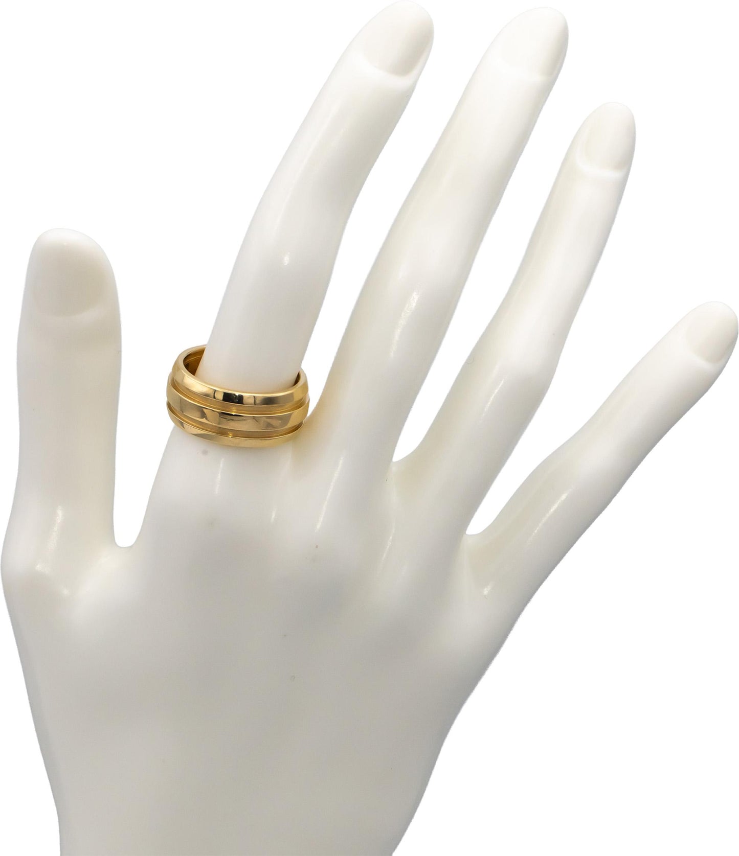 TIFFANY & CO. 18k Yellow Gold Atlas Groove Band Ring Size 7.5