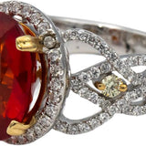 GIA 14k Gold Lab-Grown Sapphire and Round Diamond Ring 0.75CT Size 7.25