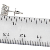 14k White Gold Princess Cut Diamond Stud Earrings 1.61CT
