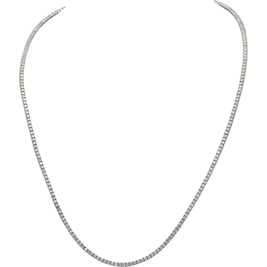 14k White Gold VS Round Diamond Tennis Necklace 4.48CT