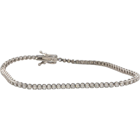 14k White Gold Round Diamond Tennis Bracelet 1.30CT
