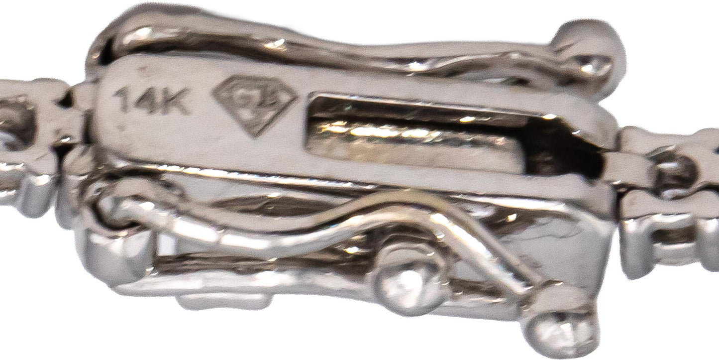 14k White Gold VS Round Diamond Tennis Bracelet 2.09CT