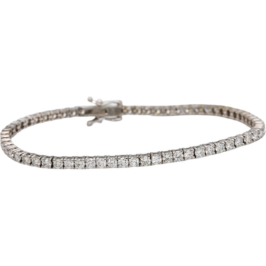 14k White Gold VS Round Diamond Tennis Bracelet 4.65CT