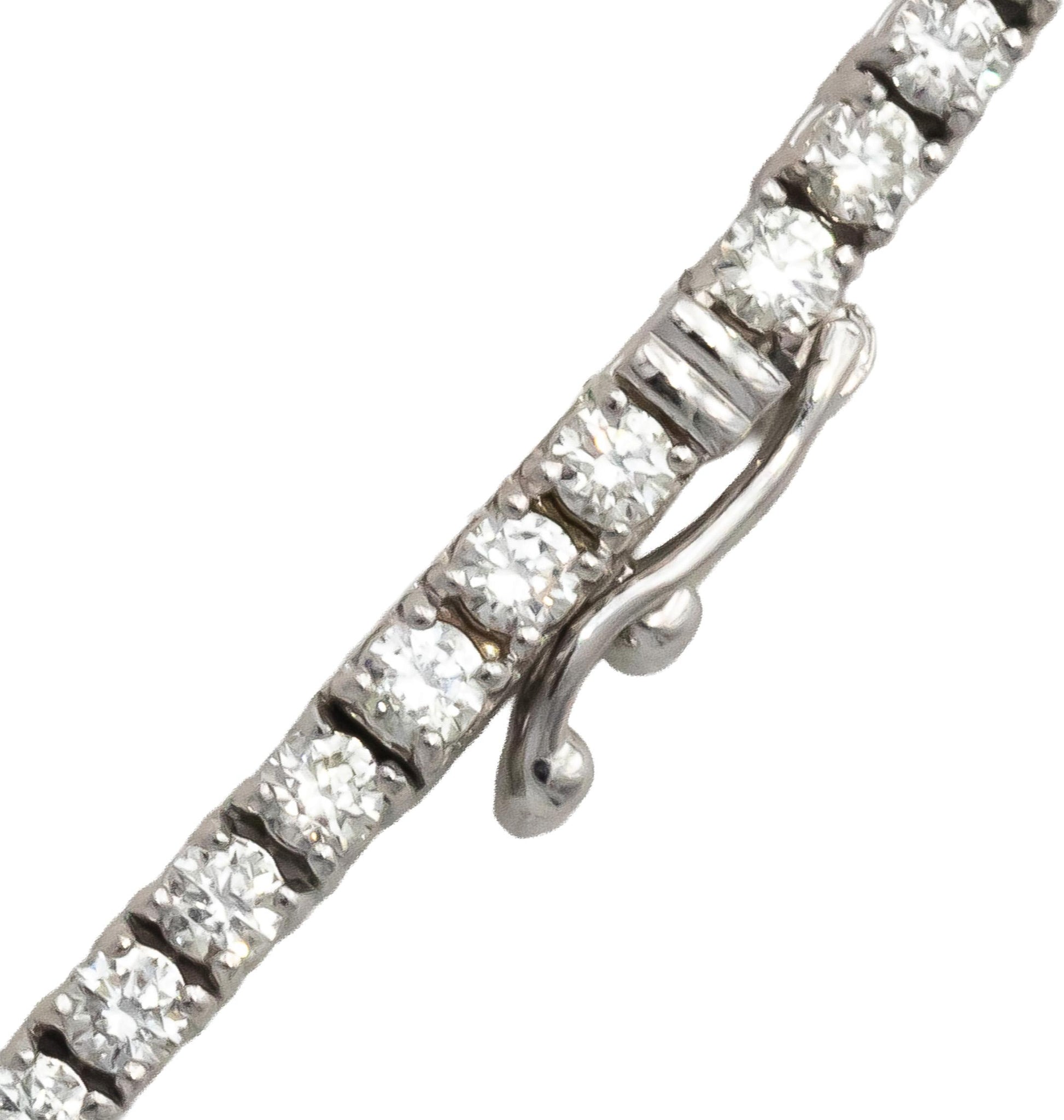 14k White Gold VS Round Diamond Tennis Necklace 7.76CT