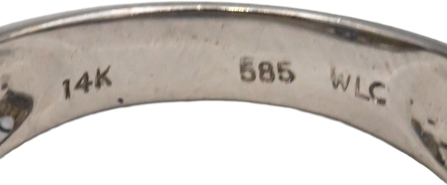 14k White Gold Rainbow Sapphire and Diamond Cluster Band Ring 1.0CT Size 7.25