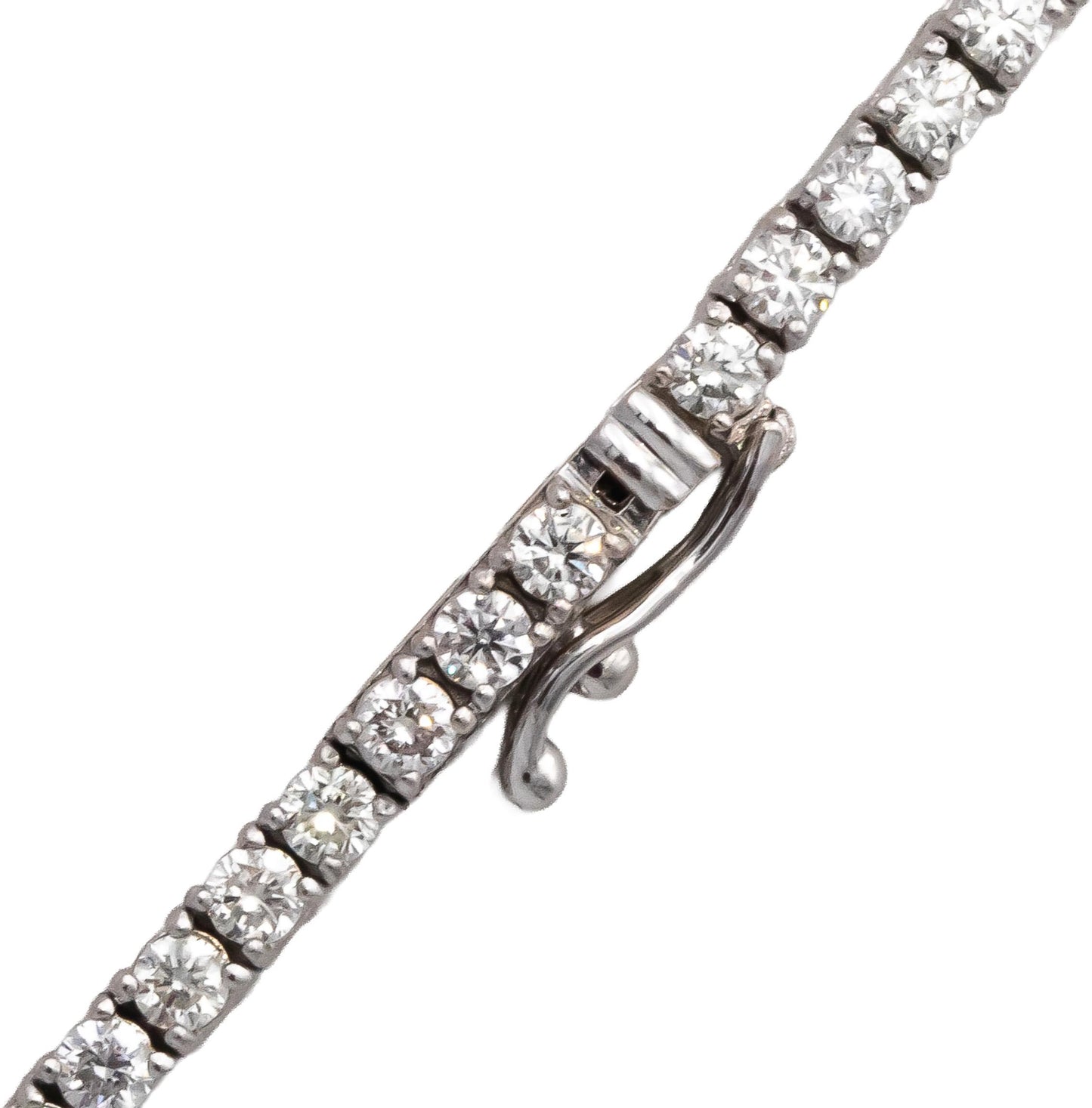 14k White Gold VS Round Diamond Tennis Necklace 7.78CT