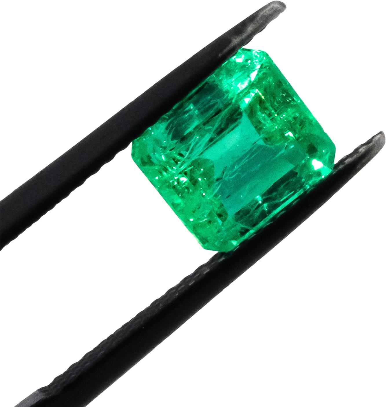 GIA Certified Natural Colombian Emerald Octagonal Cut Loose Gemstone 2.18CT