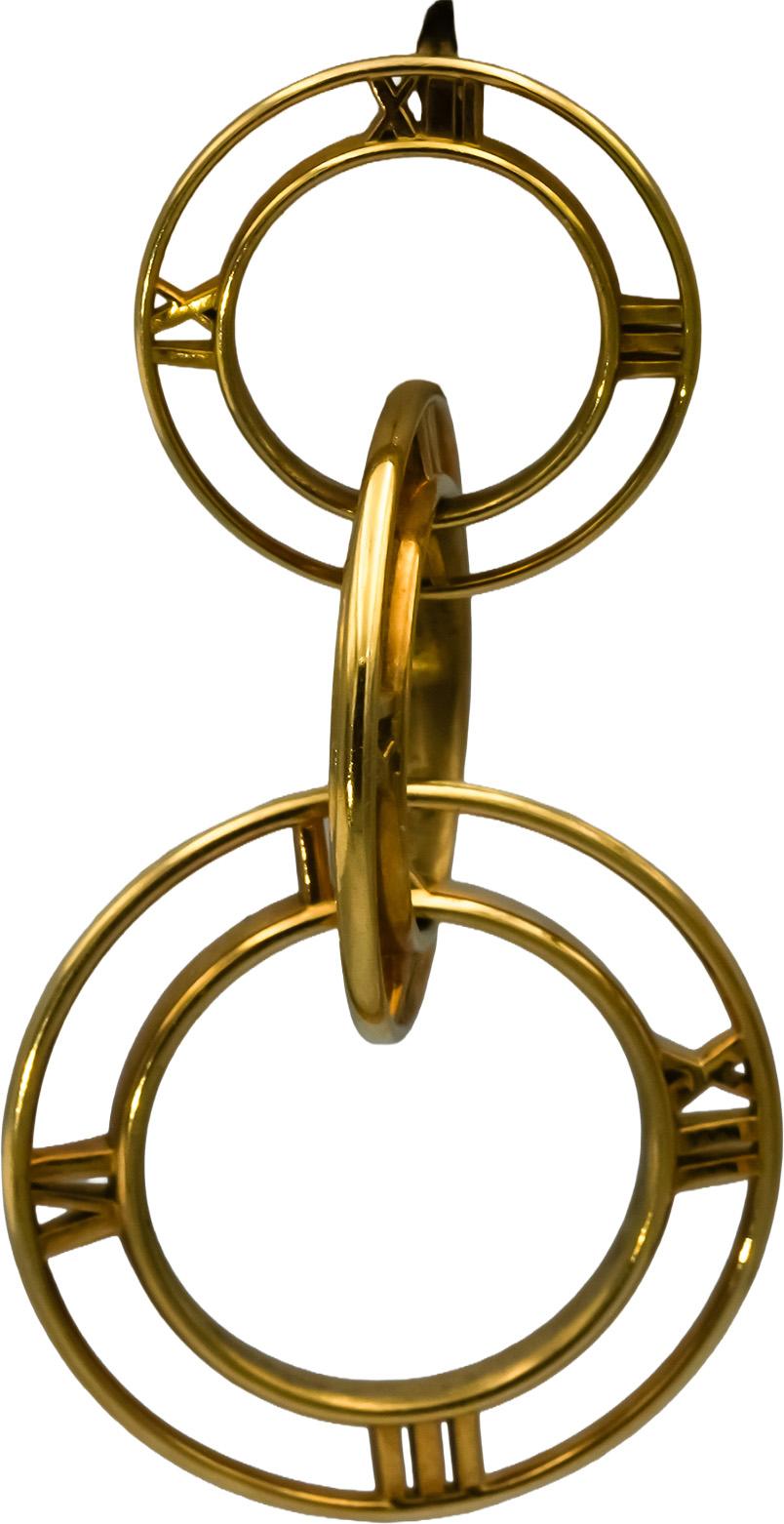 TIFFANY & CO. 18k Yellow Gold Atlas Triple Drop Dangle Earrings