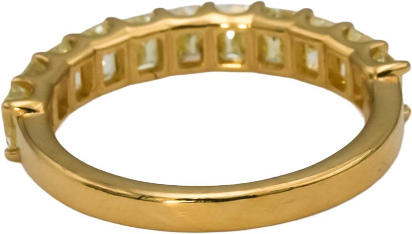 14k Yellow Gold VS Light Yellow Emerald Cut Diamond Band Ring 1.81CT Size 6