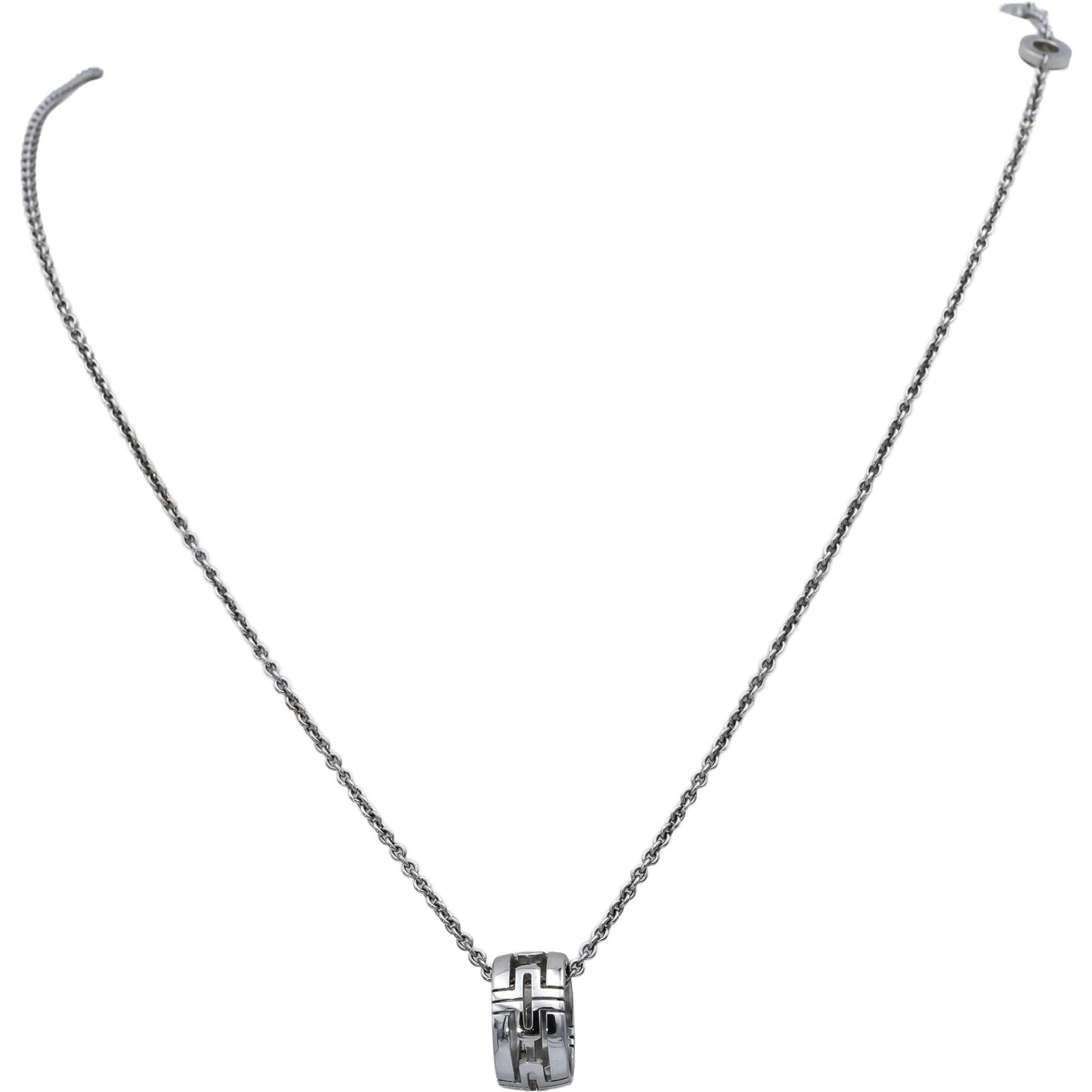 BVLGARI 18k White Gold Parentesi Pendant Necklace