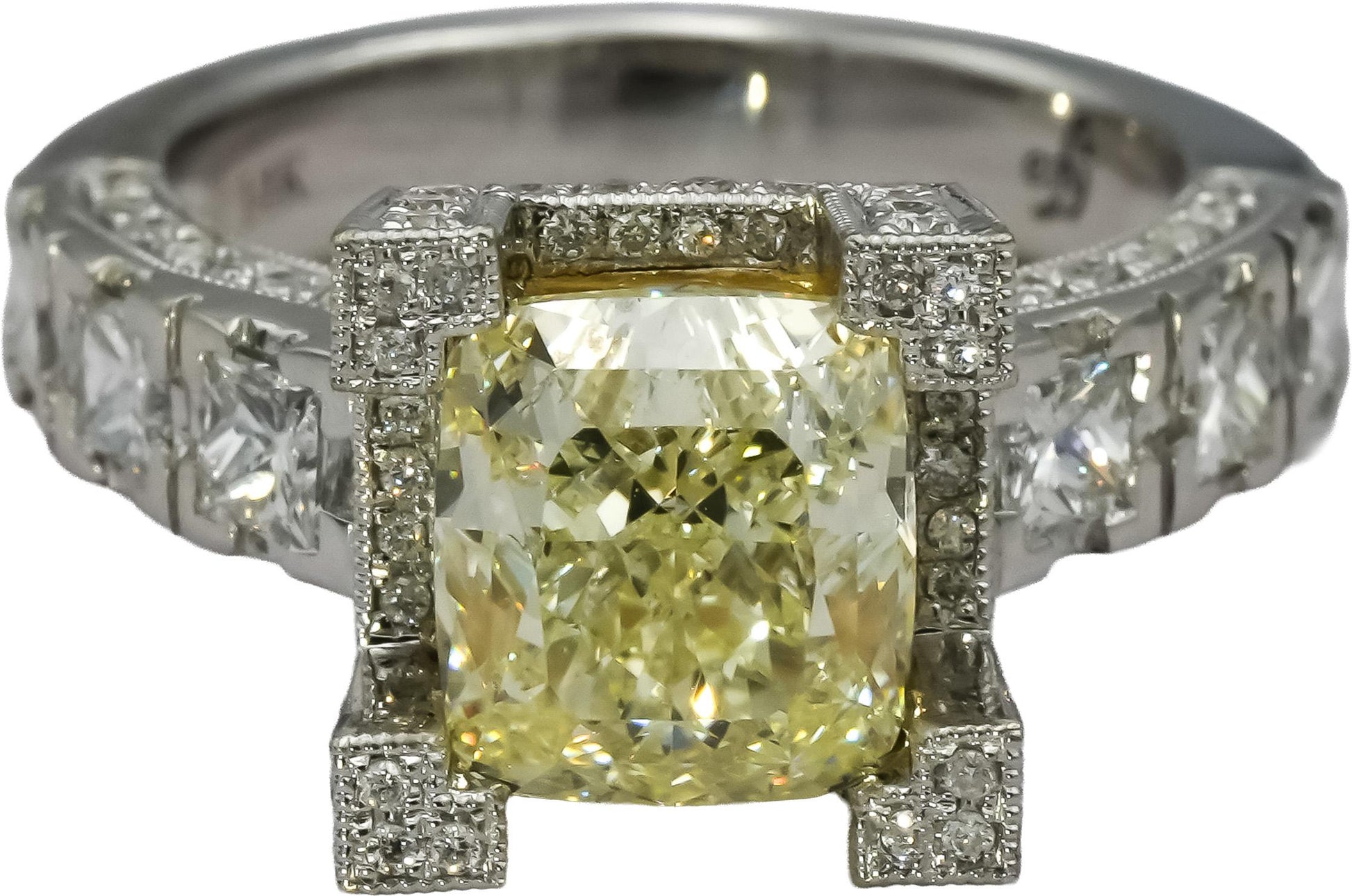 GIA Certified 14k White Gold Diamond Engagement Ring 4.01CT w/ 3.01CT Center