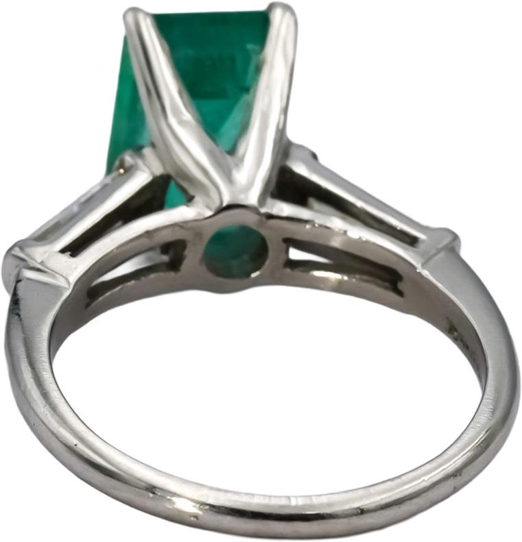 Platinum VS Diamond and Emerald Cocktail Ring 2.93CTW Size 6.25