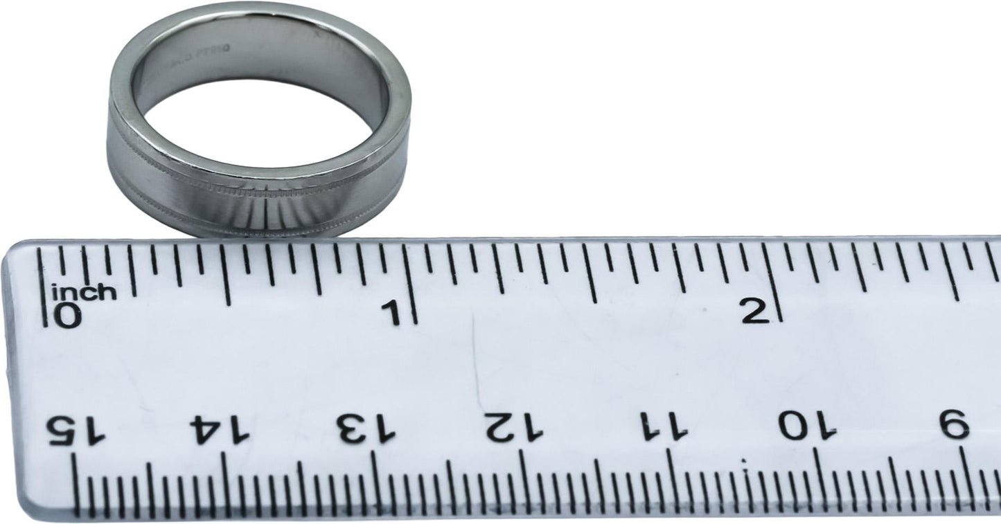 TIFFANY & CO. Platinum Together Milgrain 6.mm Wide Wedding Band Ring Size 7.5