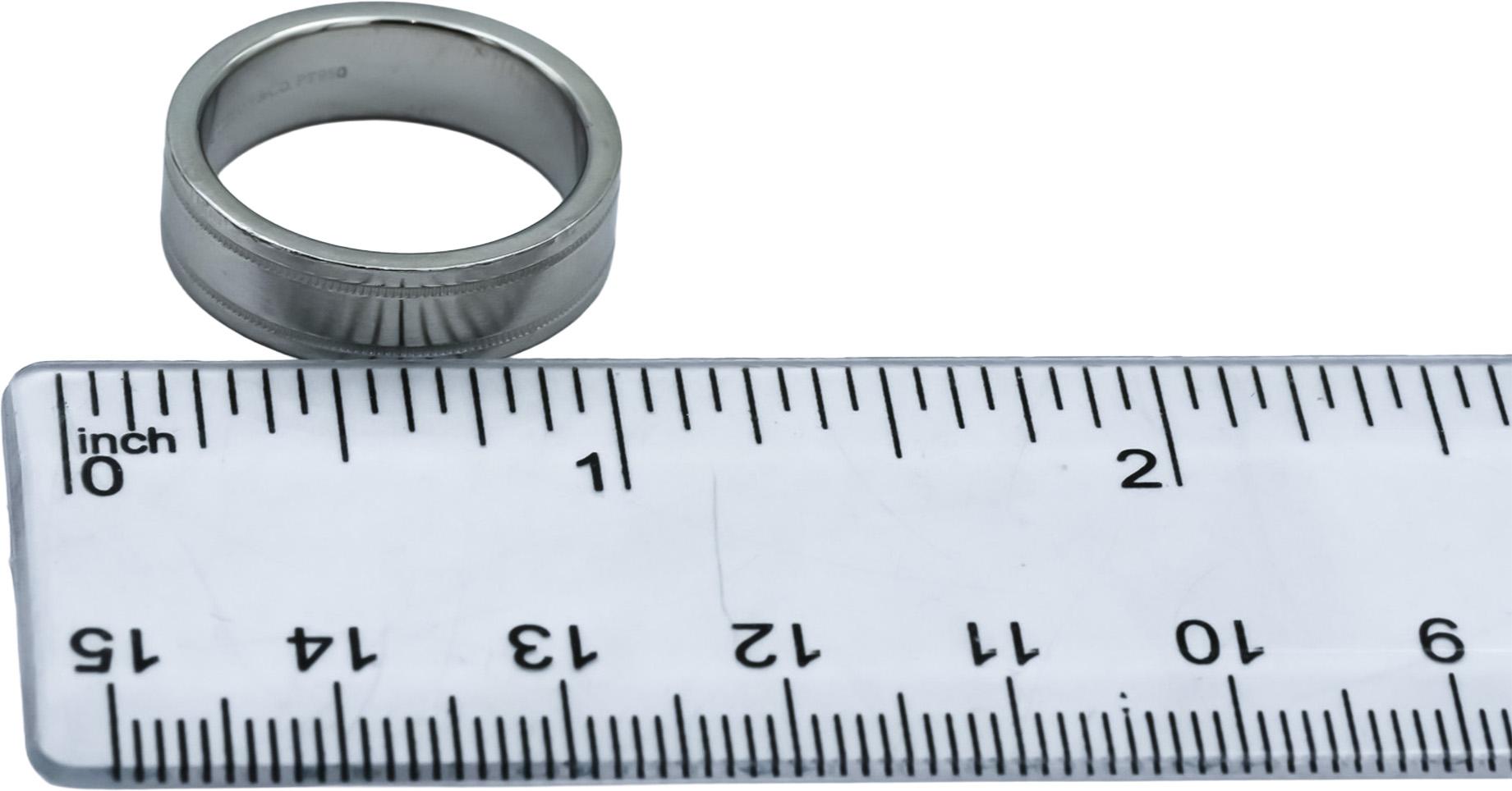 TIFFANY & CO. Platinum Together Milgrain 6.mm Wide Wedding Band Ring Size 7.5