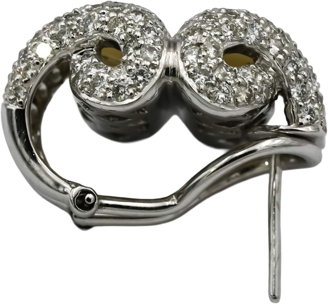 18k White Gold VS Diamond and Mother of Pearl Earrings 2.0CT