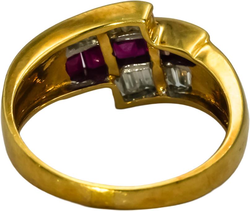 18k Yellow Gold VS Diamond and Ruby Band Ring 1.50CT Size 7.5
