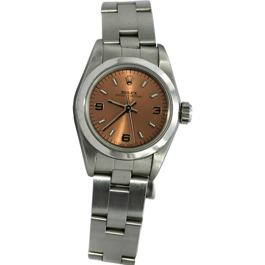 ROLEX Stainless Steel Oyster Perpetual 24 Ladies Watch w/ Papers Ref. 67180