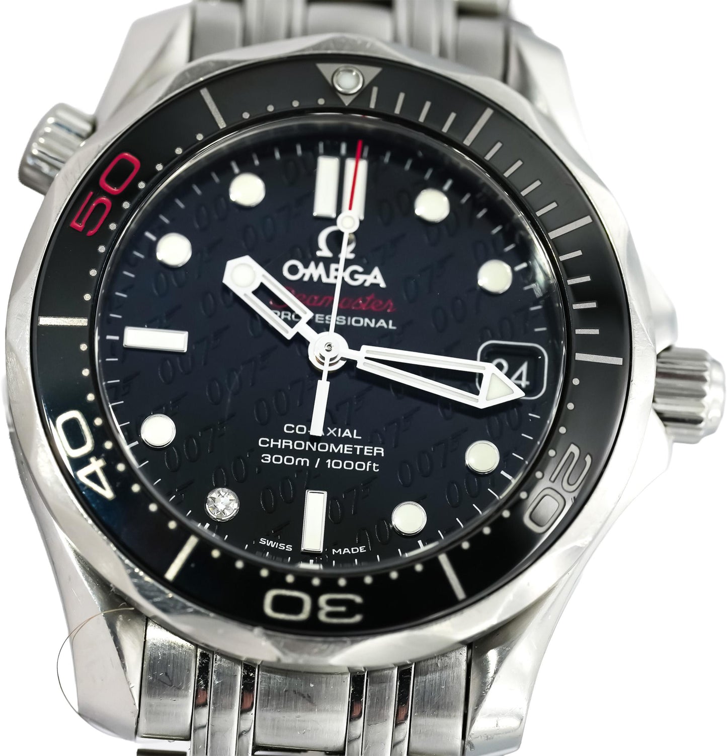 OMEGA Stainless Steel Seamaster Diver 300M James Bond 007 Watch w/ Box 36.25mm