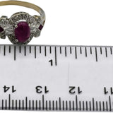 14k White Gold Ruby and Diamond Cocktail Ring 0.60CT Size 7.5