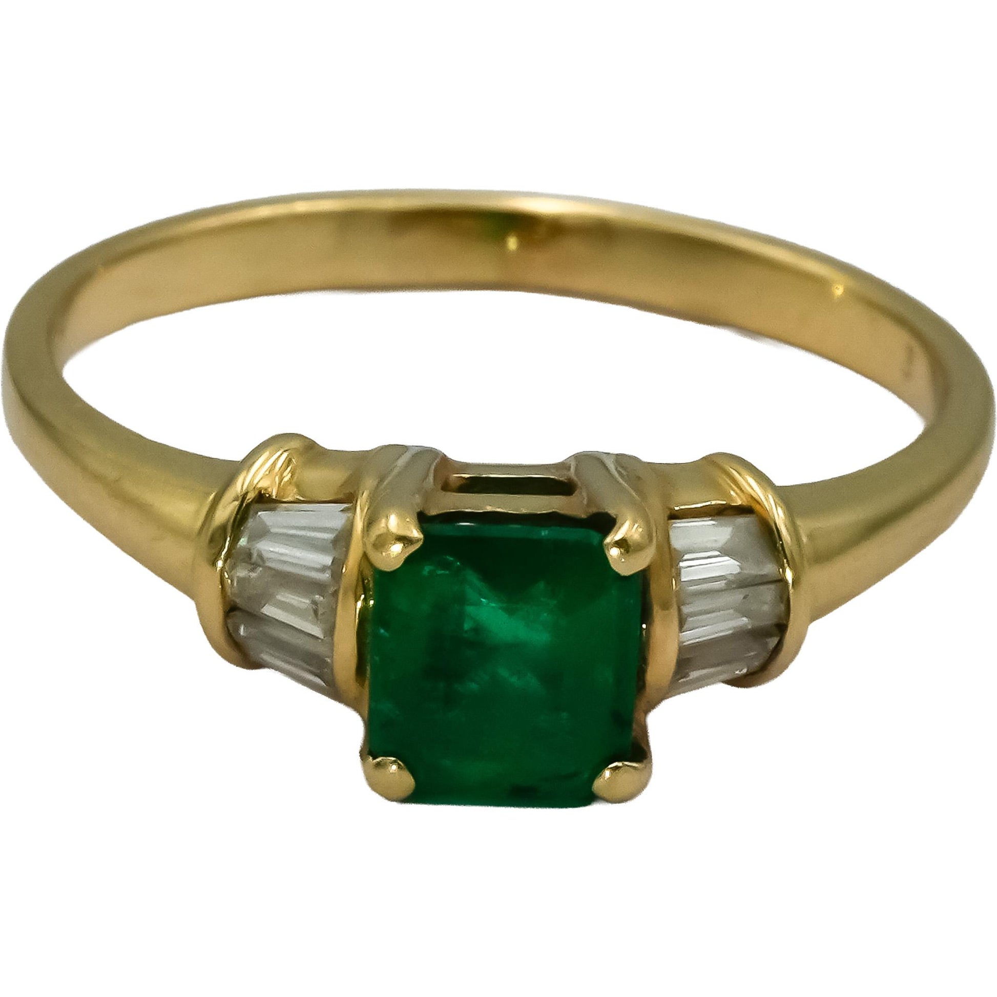 14k Yellow Gold VS Diamond and Emerald Cocktail Ring 1.0CT Size 5.25