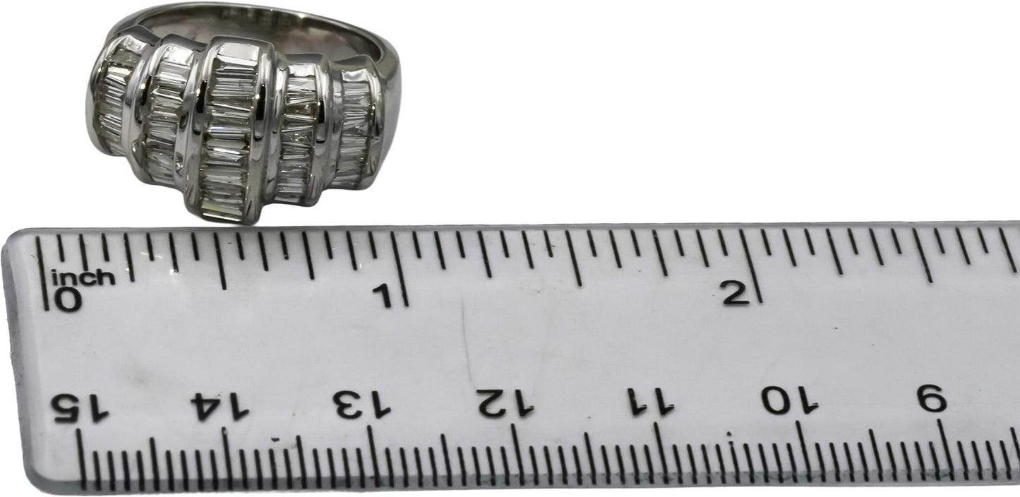 14k White Gold Baguette Channel Set Diamond Ring 2.0CT Size 7.25