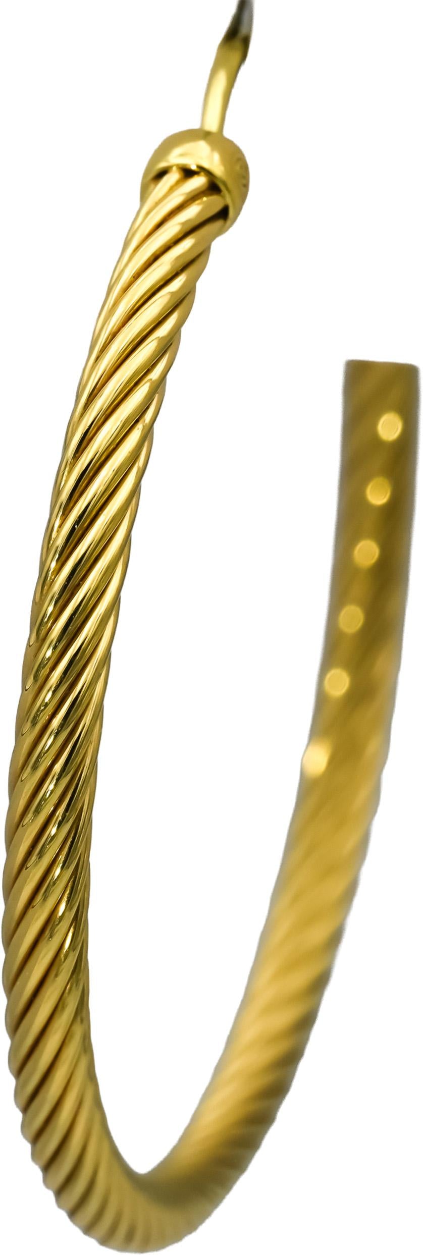 DAVID YURMAN 18k Yellow Gold Classic Cable Hoop Earrings