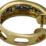 14k Yellow Gold Round Channel Set Diamond Hoop Huggie Earrings 1.0CT