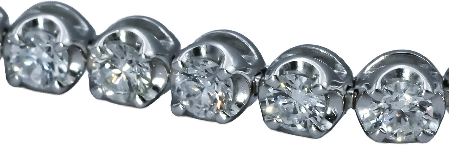 14k White Gold VS Round Lab-Grown Diamond Tennis Bracelet 3.0CT