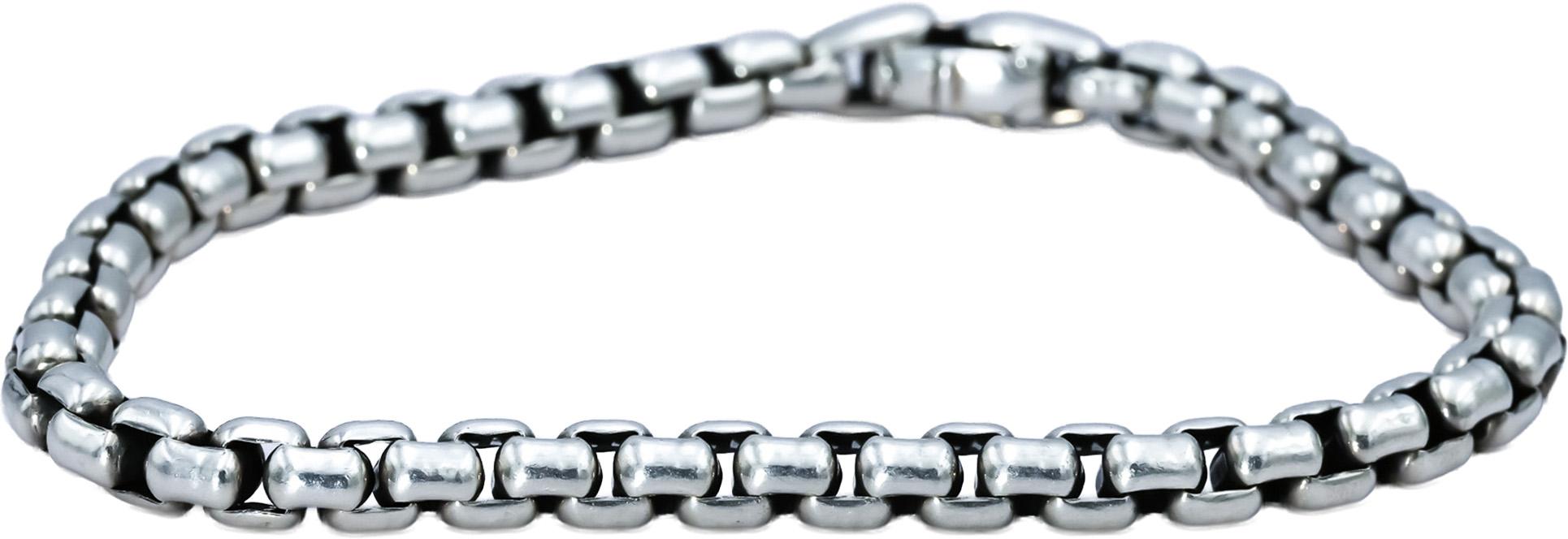 DAVID YURMAN Sterling Silver Box Chain Link Bracelet 5.0mm Wide 425.00 Retail