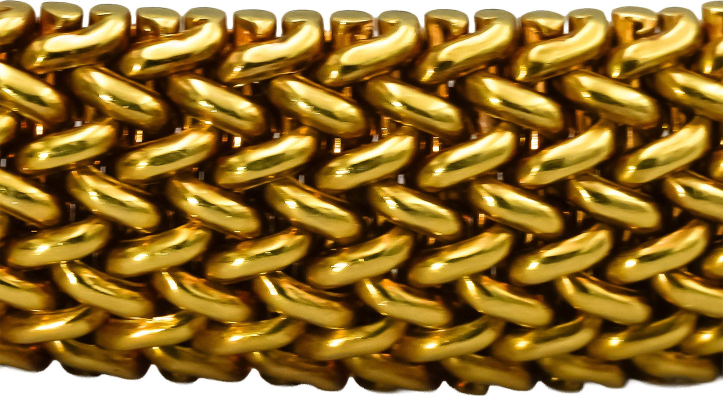 TIFFANY & CO. 18k Yellow Gold Mesh Bracelet 9.5mm Wide