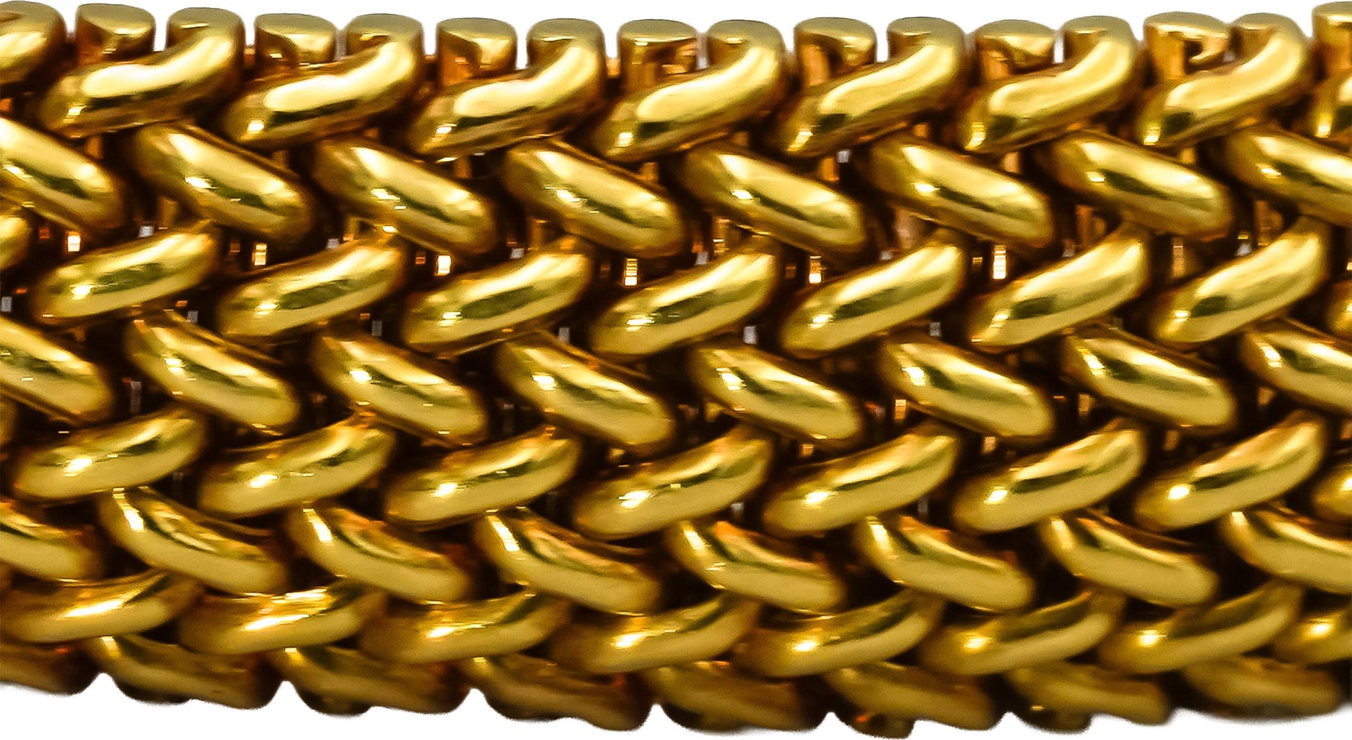 TIFFANY & CO. 18k Yellow Gold Mesh Bracelet 9.5mm Wide