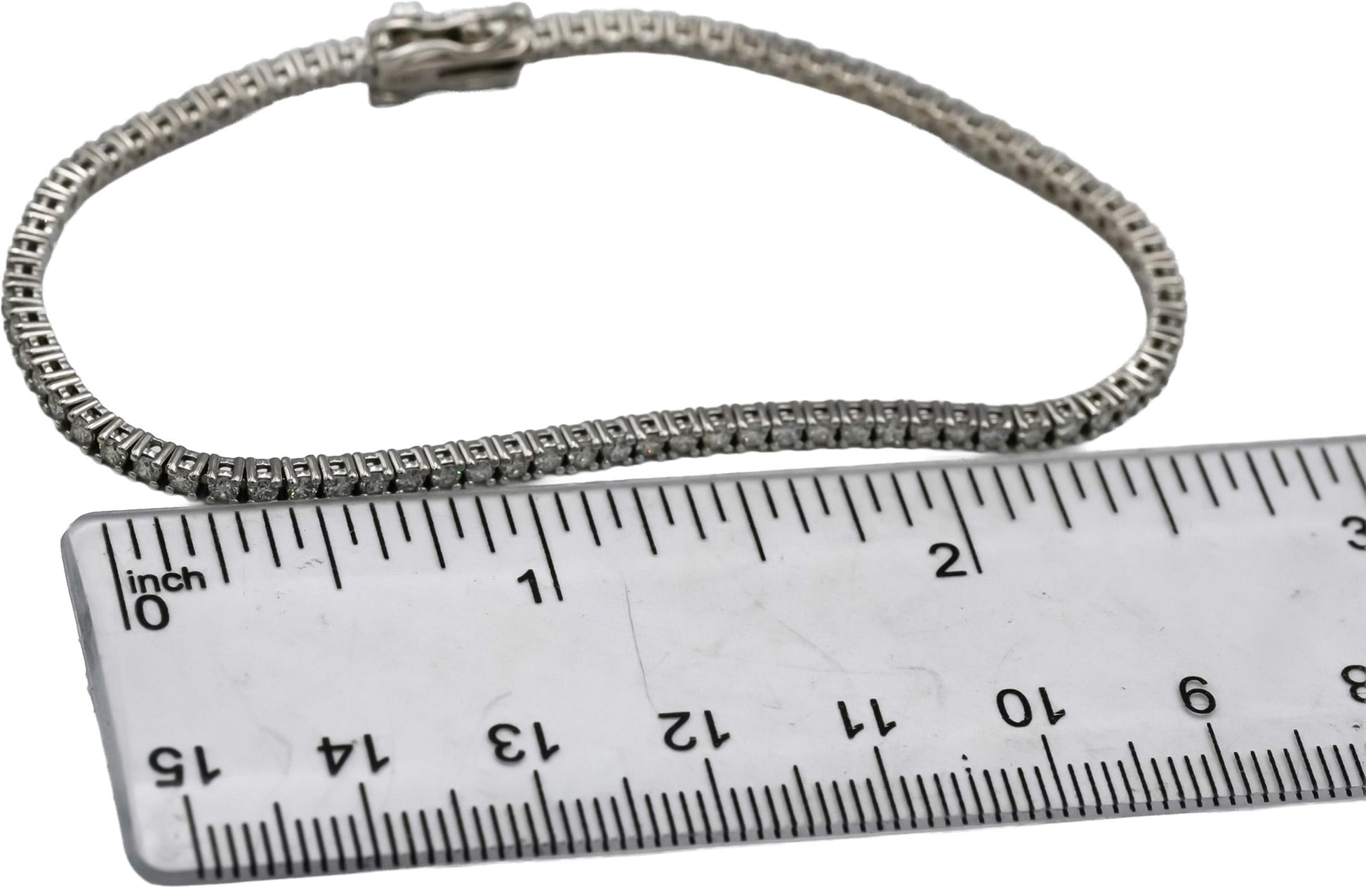 14k White Gold VS Round Diamond Tennis Bracelet 2.07CT