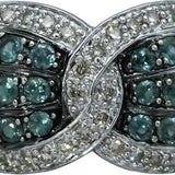LE VIAN 14k White Gold Diamond and Green Topaz Cluster Ring 1.0CT Size 6