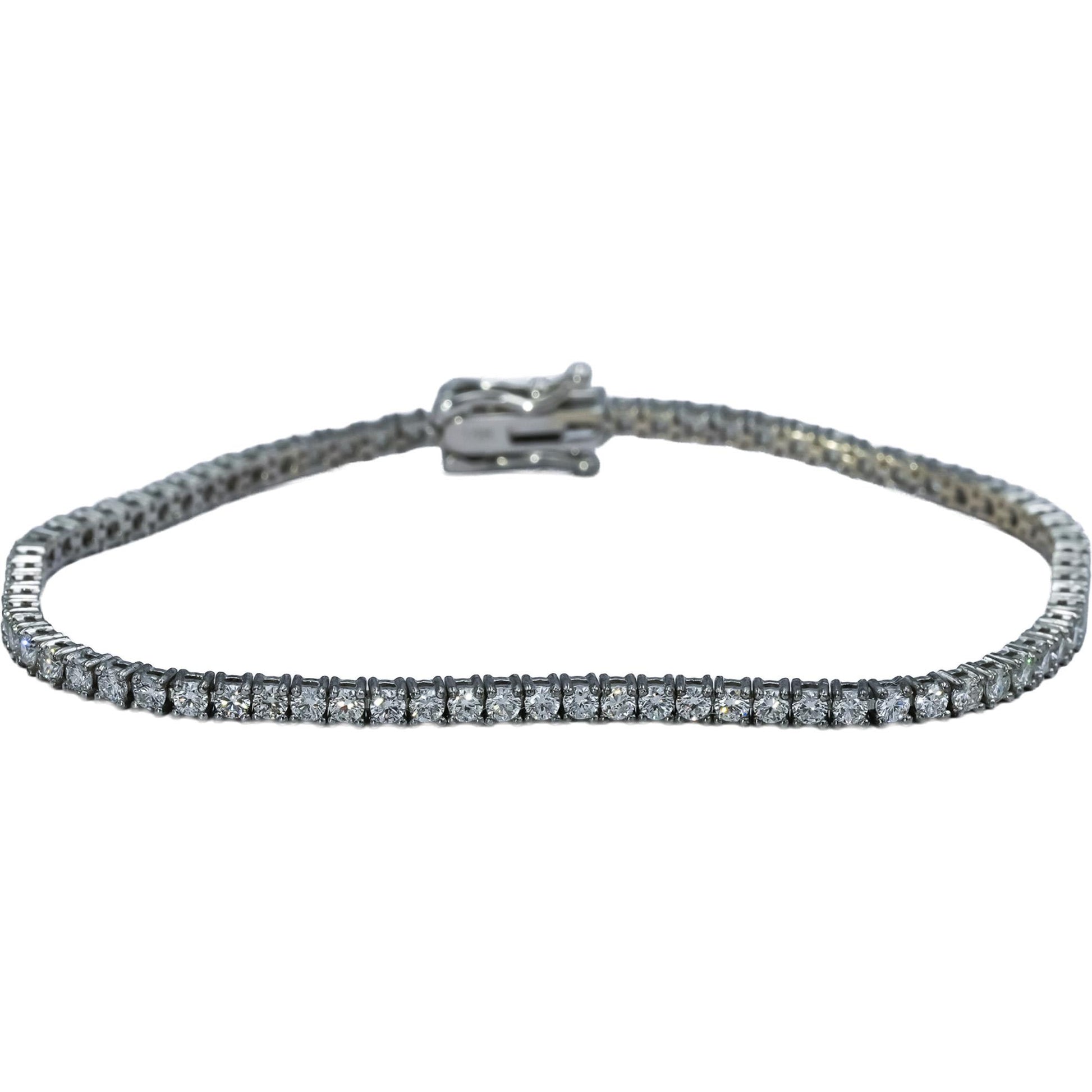 14k White Gold VS Round Diamond Tennis Bracelet 2.73CT