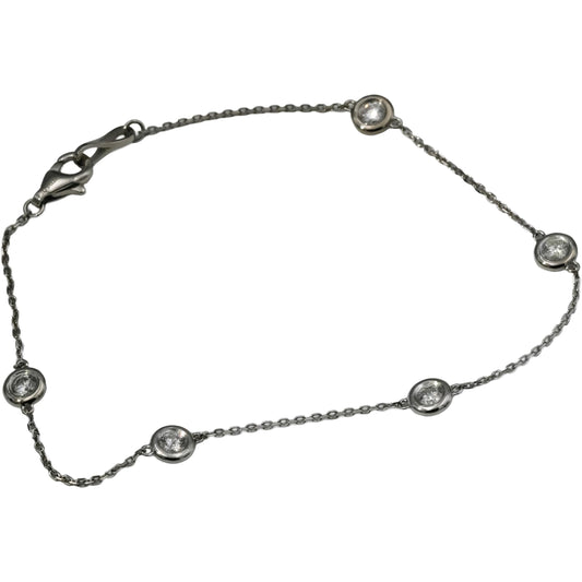 Platinum Round Diamond By The Yard Bracelet 0.40CT 10 Pieces