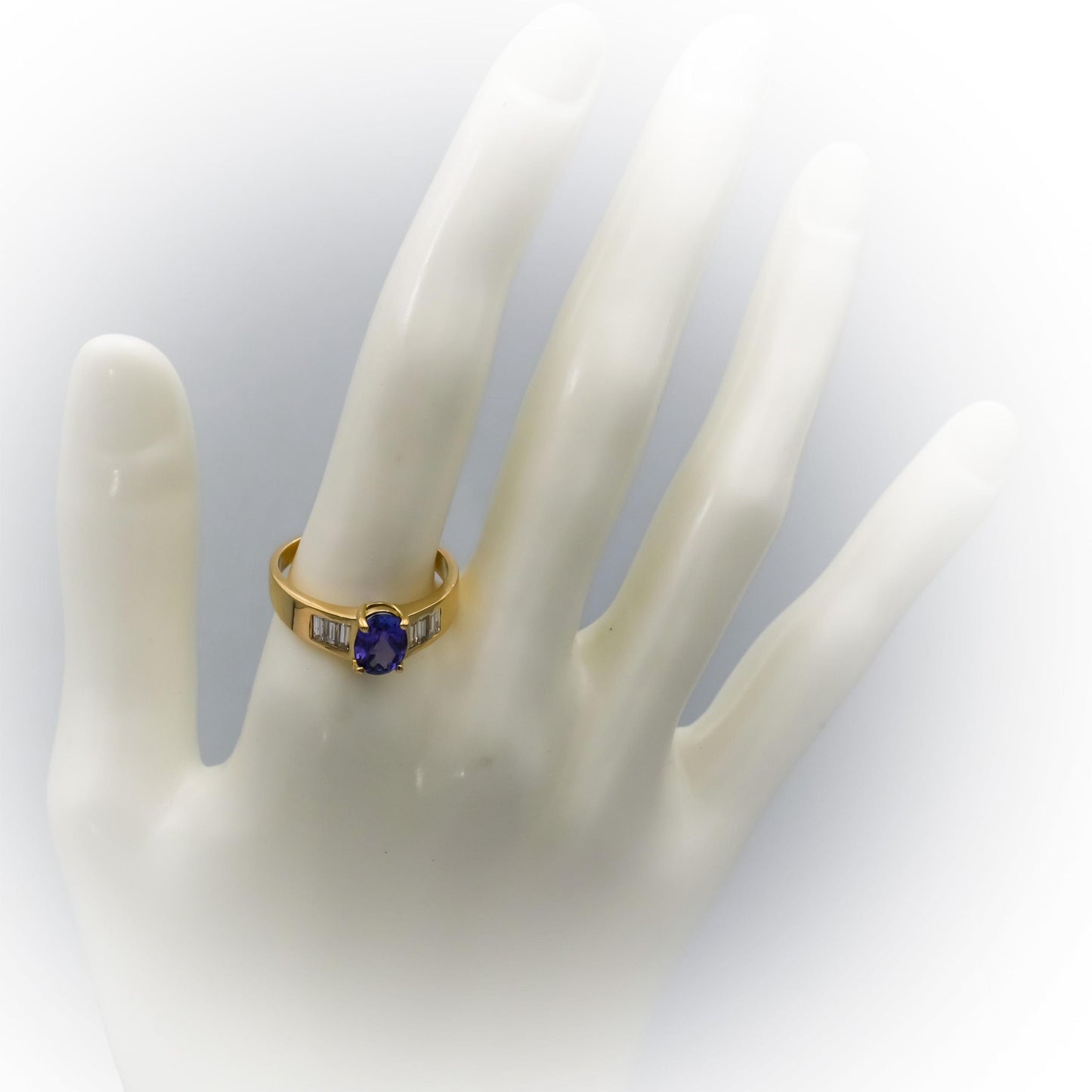 18k Yellow Gold VS Diamond and Tanzanite Cocktail Ring 1.89CT Size 9