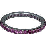 18k White Gold Round Pink Sapphire Eternity Band Ring 1.0CT Size 6.75