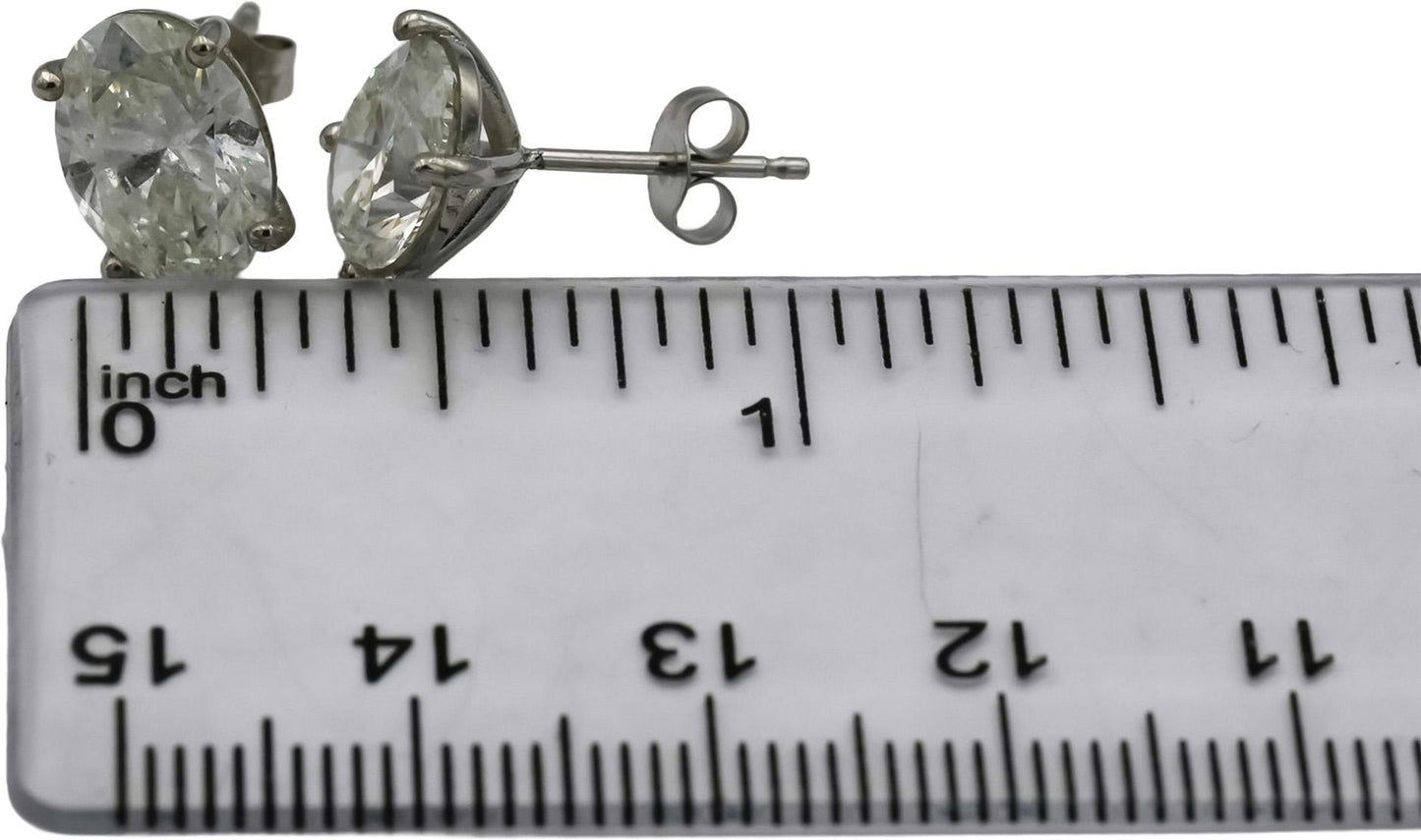IGI 14k White Gold VVS2/F Oval Cut Lab-Grown Diamond Stud Earrings 4.80CT