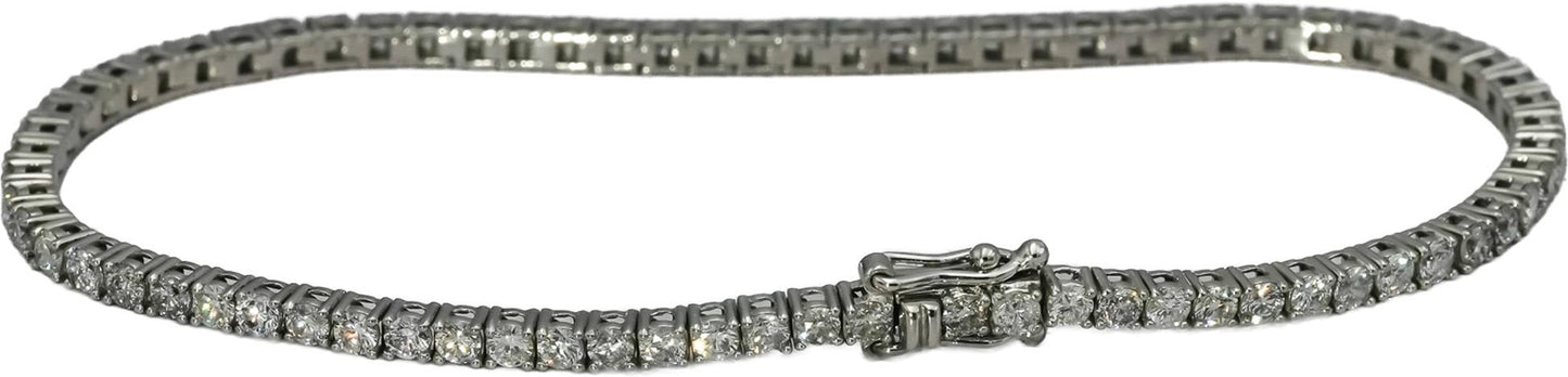 Platinum Round Diamond Tennis Bracelet 3.16CT