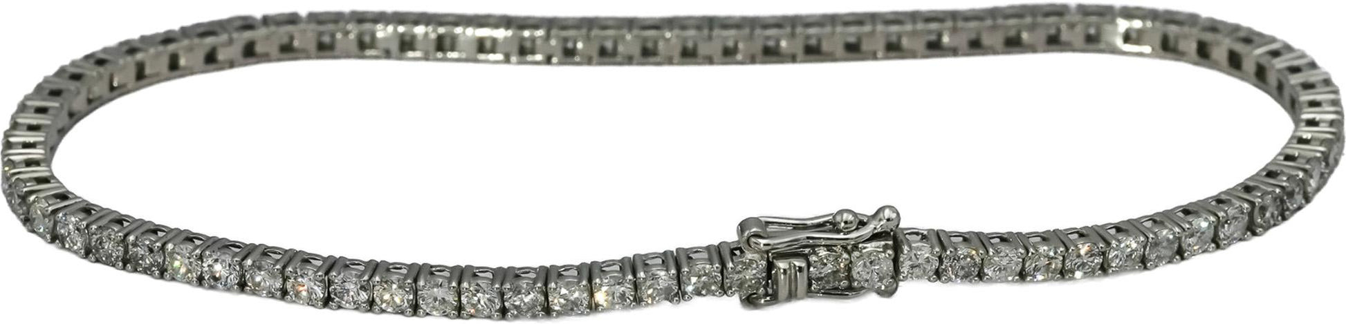 Platinum Round Diamond Tennis Bracelet 3.16CT