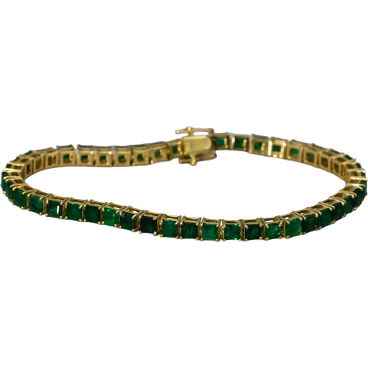 14k Yellow Gold Emerald Tennis Bracelet 7.50CT