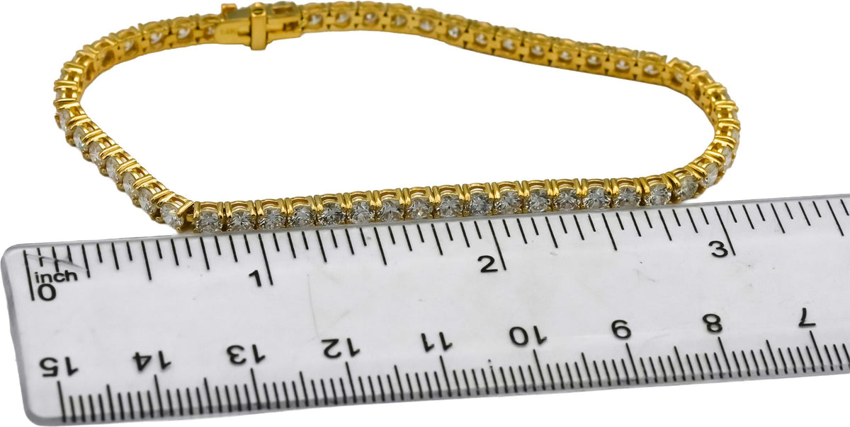 14k Yellow Gold VS Lab-Grown Diamond Tennis Bracelet 6.20CT