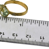 18k Yellow Gold Aquamarine Ring 2.0CT Size 7 w/ Diamond Accents