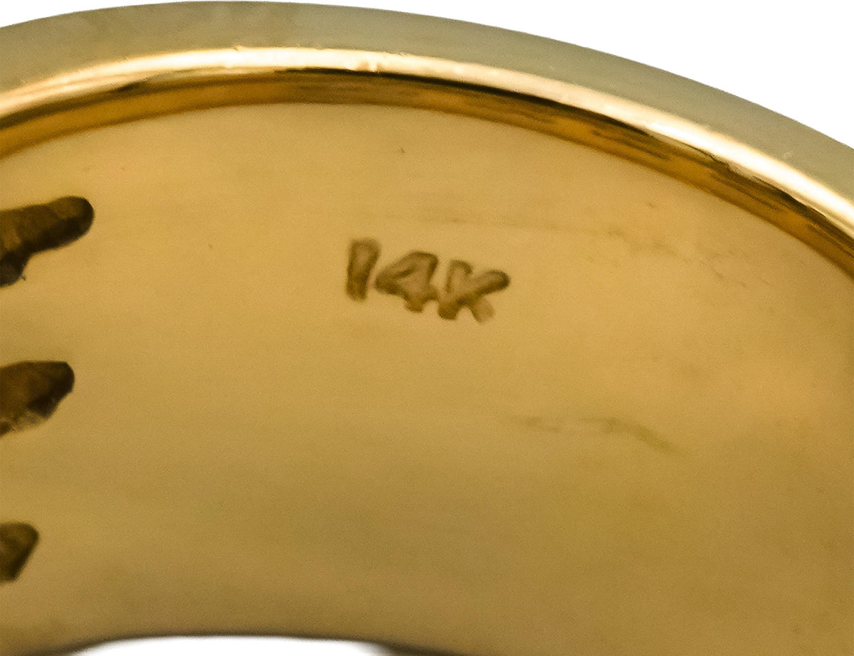 14k Yellow Gold VS Round Channel Set Three Row Band Ring 1.75CT Size 5.75