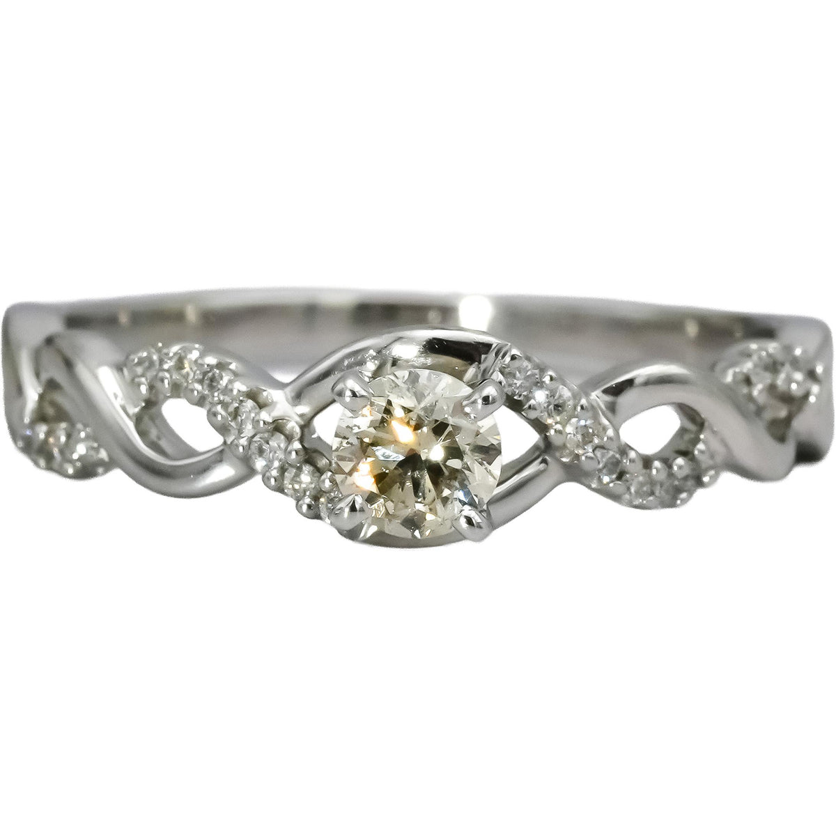 14k White Gold Round Diamond Engagement Ring 0.50CT w/ 0.40CT Center Size 9.25